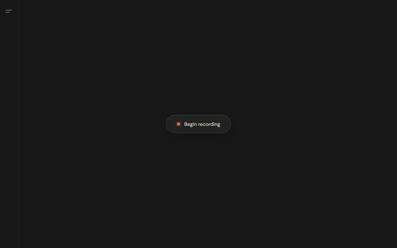 The voice journal's recording screen