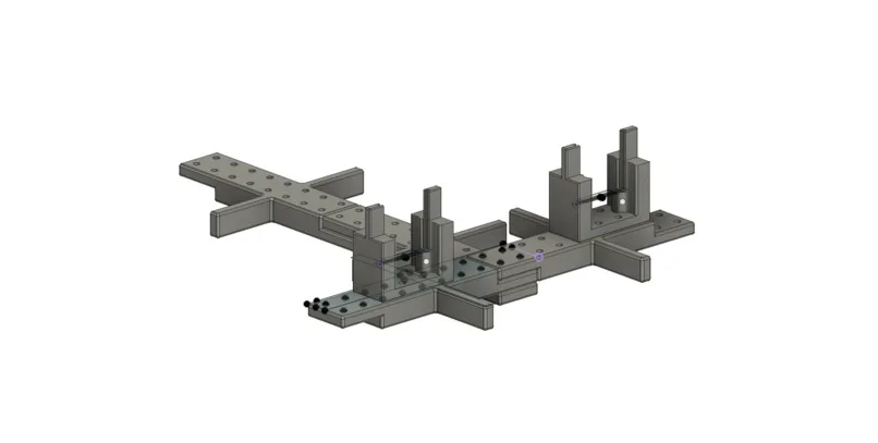 CAD model of the two camera mounts and the frame joining them